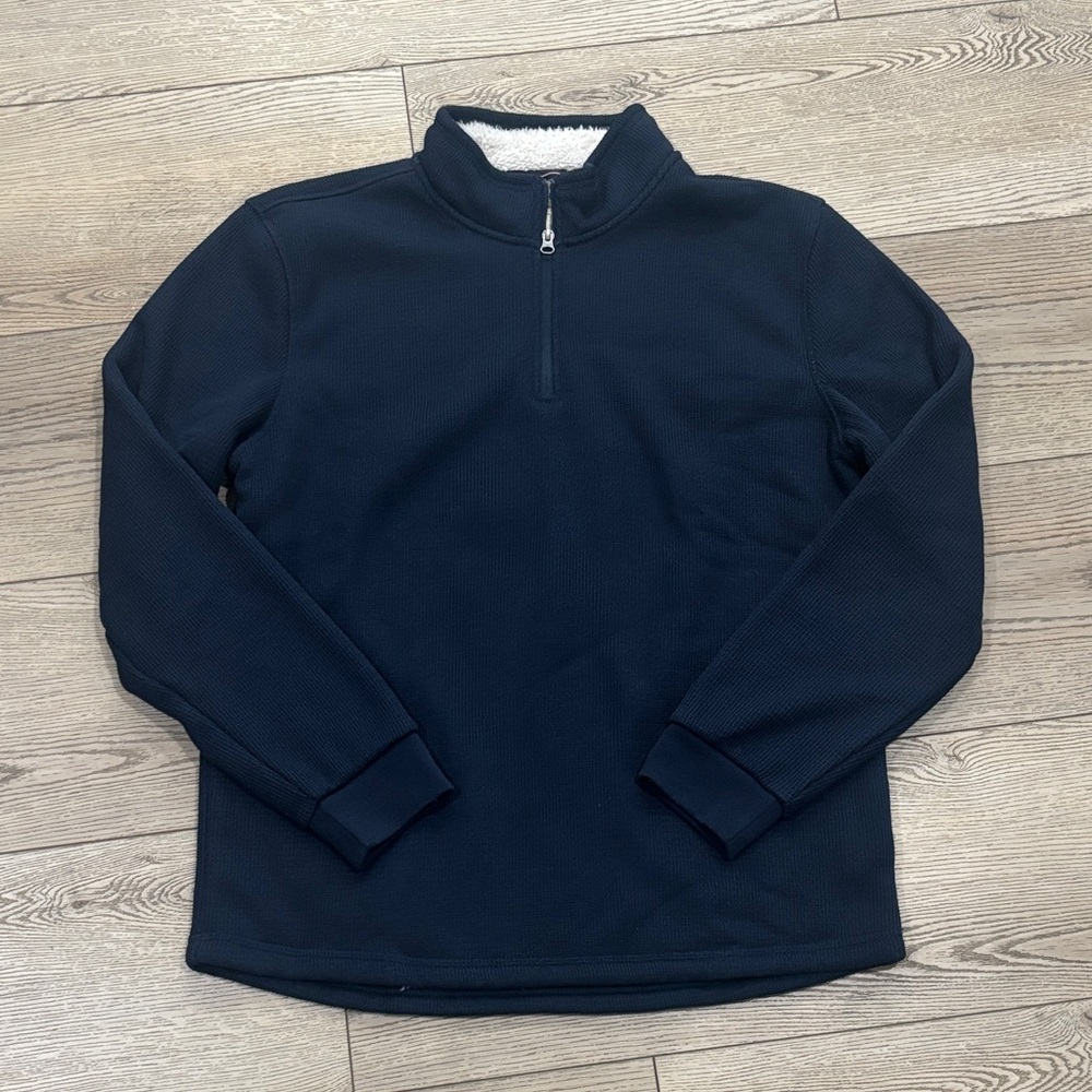 BC Clothing Fleeced 1/4 Zip Navy Thermal. Men's L. Like new condition. Toasty!